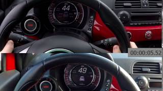Zero-sixty runs in a Fiat Abarth, before/after cold air intake and lightweight pulley