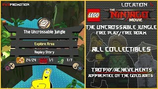 Lego Ninjago Movie Videogame: The Uncrossable Jungle FREE PLAY/FREE ROAM (All Collectibles) - HTG