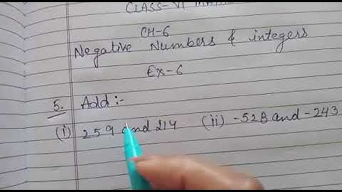 class VI Ex-6 Q5(full) negative numbers and IntegersSelina maths ICSE board@Lovewithmathematics