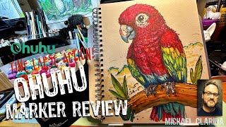 Ohuhu Honolulu series alcohol markers review and demo by an illustrator