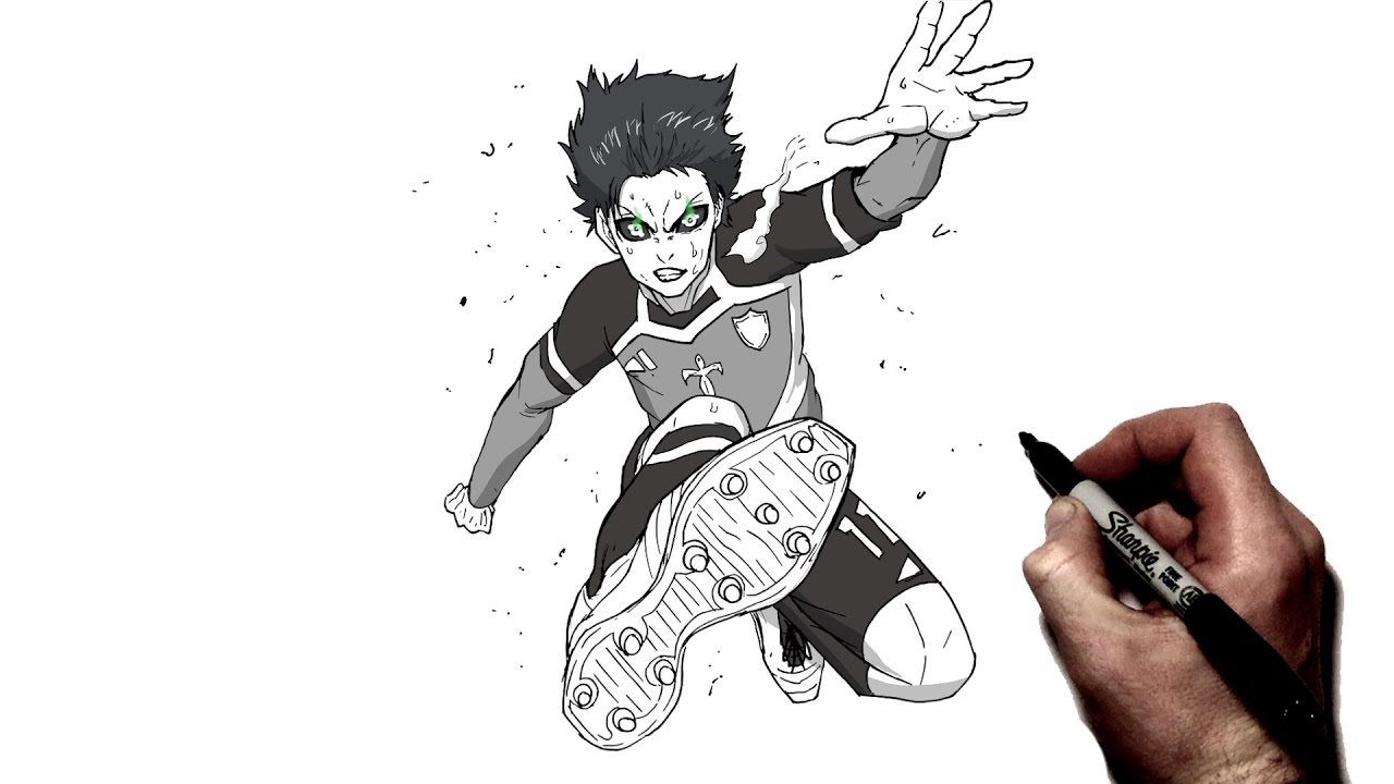 How To Draw Isagi 2 Gun Volley | Step By Step | Blue Lock