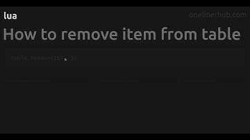 How to remove item from table #lua