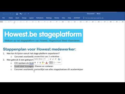 Stappenplan Howest Stageplatform export