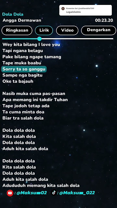 Dola Dola - Angga Dermawan (Lirik Lagu) #lirikam #lirikgoogle #liriklagu #music #fyp #fypシ