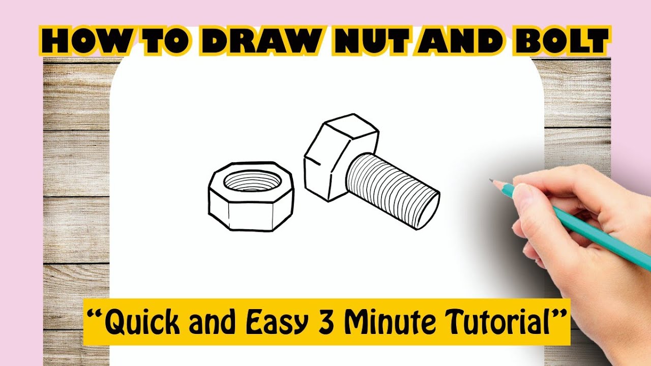 How to Draw Nut And Bolt 
