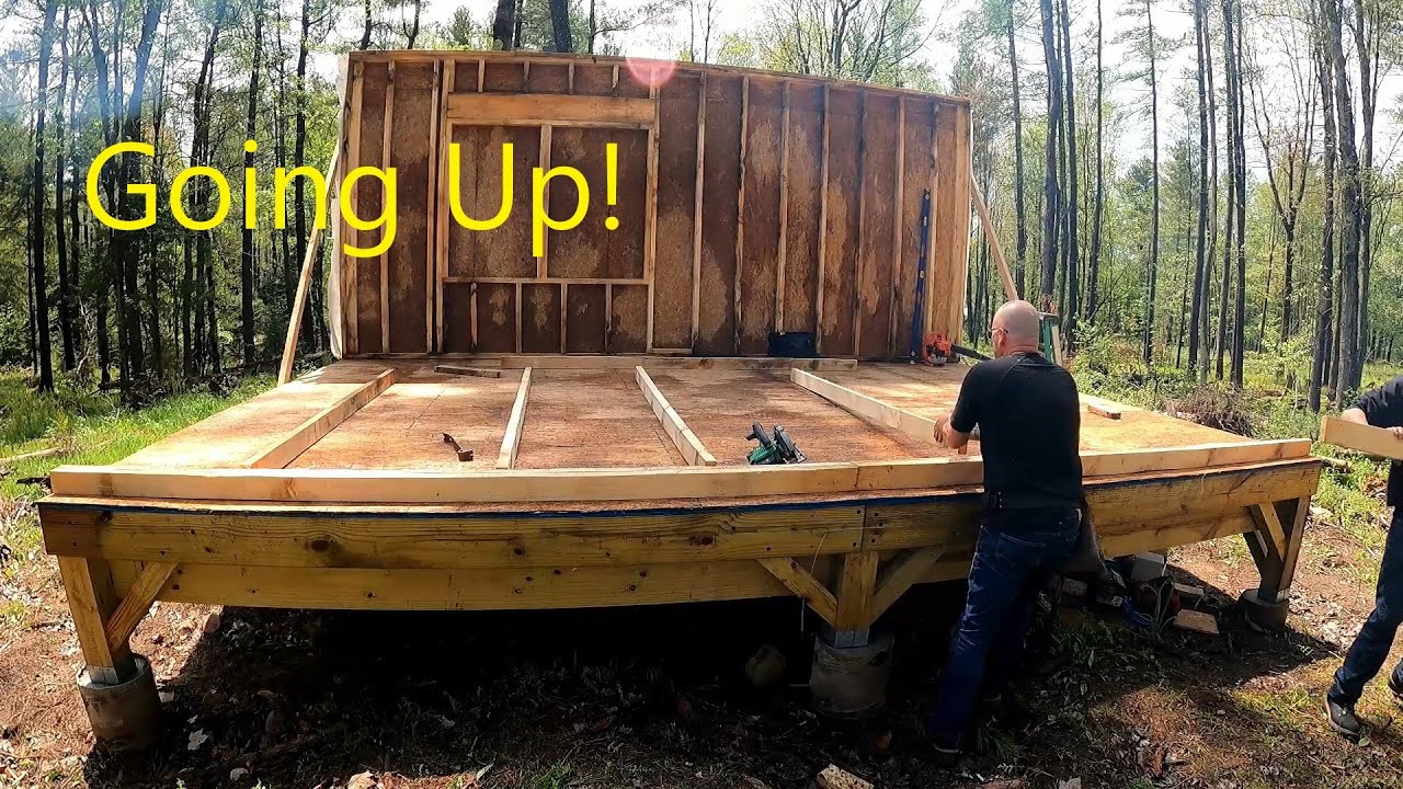 Off Grid Cabin Build: Framing Exterior Walls! - YouTube