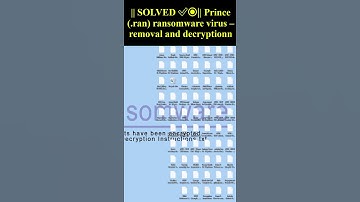Prince (.ran) ransomware virus – removal and decryption #shorts #ransomware #trending