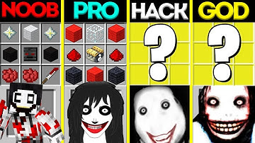 Minecraft Battle: NOOB vs PRO vs HACKER vs GOD: JEFF THE KILLER CRAFTING CHALLENGE / Animation