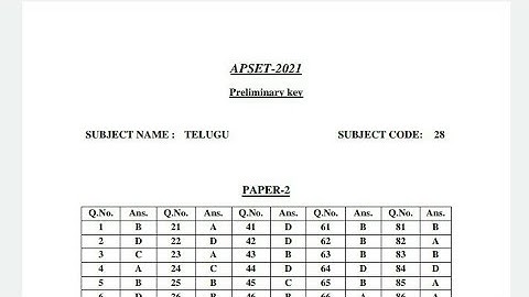 APSET-2021 paper-2 all subjects preliminary key