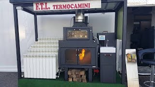 Termocamino con forno legna pellet con accensione dall'alto - YouTube