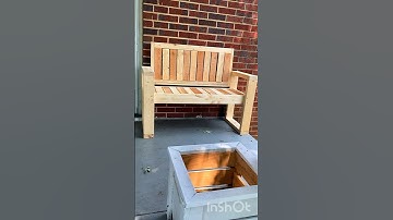 Pallet & 2x4 modern bench in 1 minute | Full video available #shorts #diy #howto #woodworking #bench