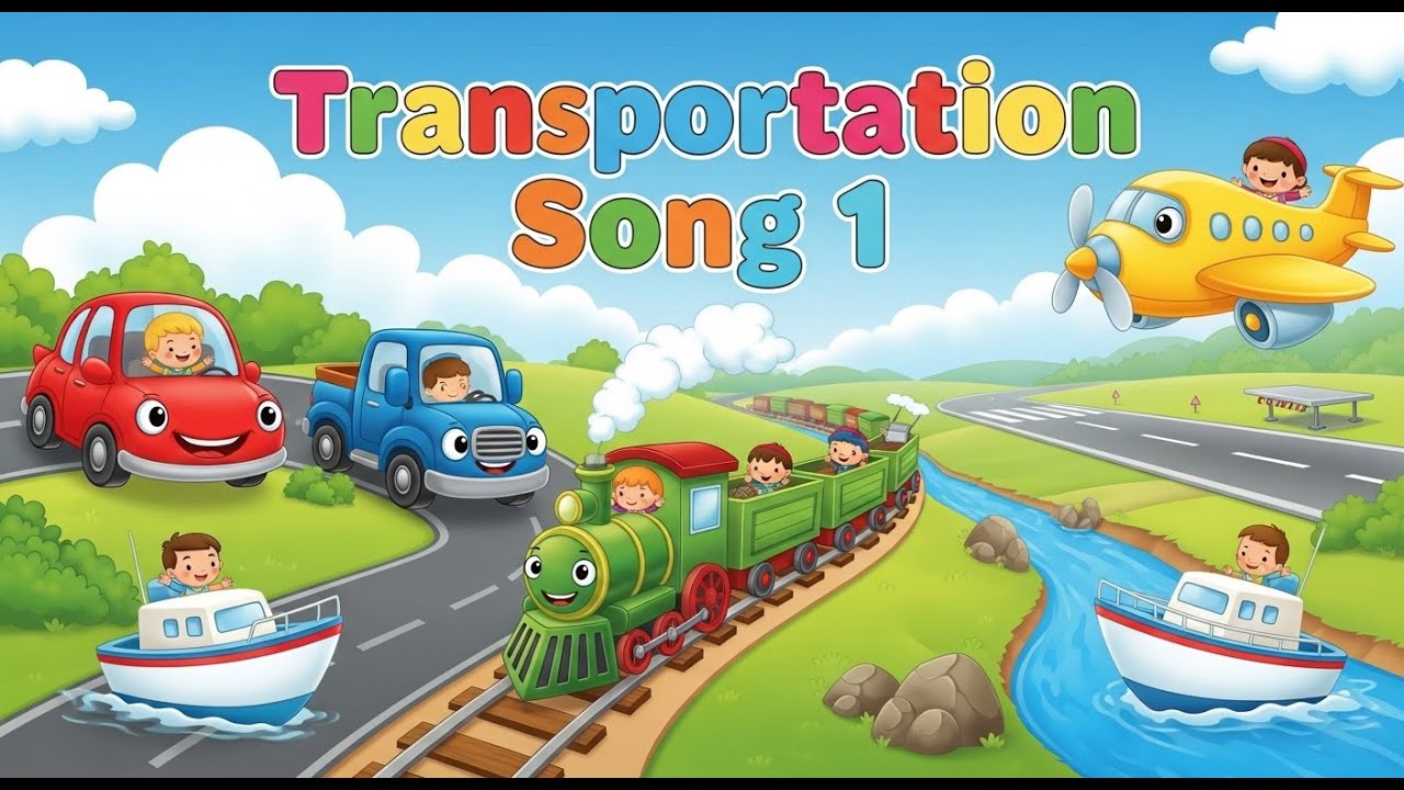 Transportation Song 1 🚗✈️🚂 | Learn Vehicles for Kids & Toddlers | Happy Tale & Tune