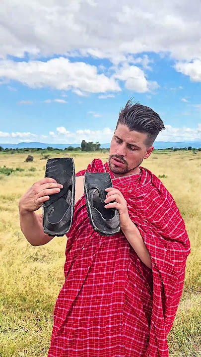Becoming a Maasai 🔴 🇹🇿#traditional #dress #red #maasai #tribe