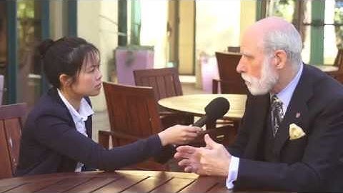 Tammy Chan interviews Vint Cerf at the 40th anniversary of the conception of TCP/IP in Palo Alto