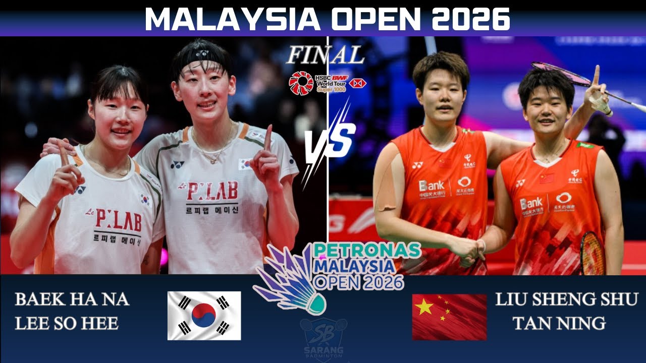 FINAL! BAEK/LEE (KOR) vs LIU/TAN (CHN)[WD] Malaysia Open 2026 Badminton