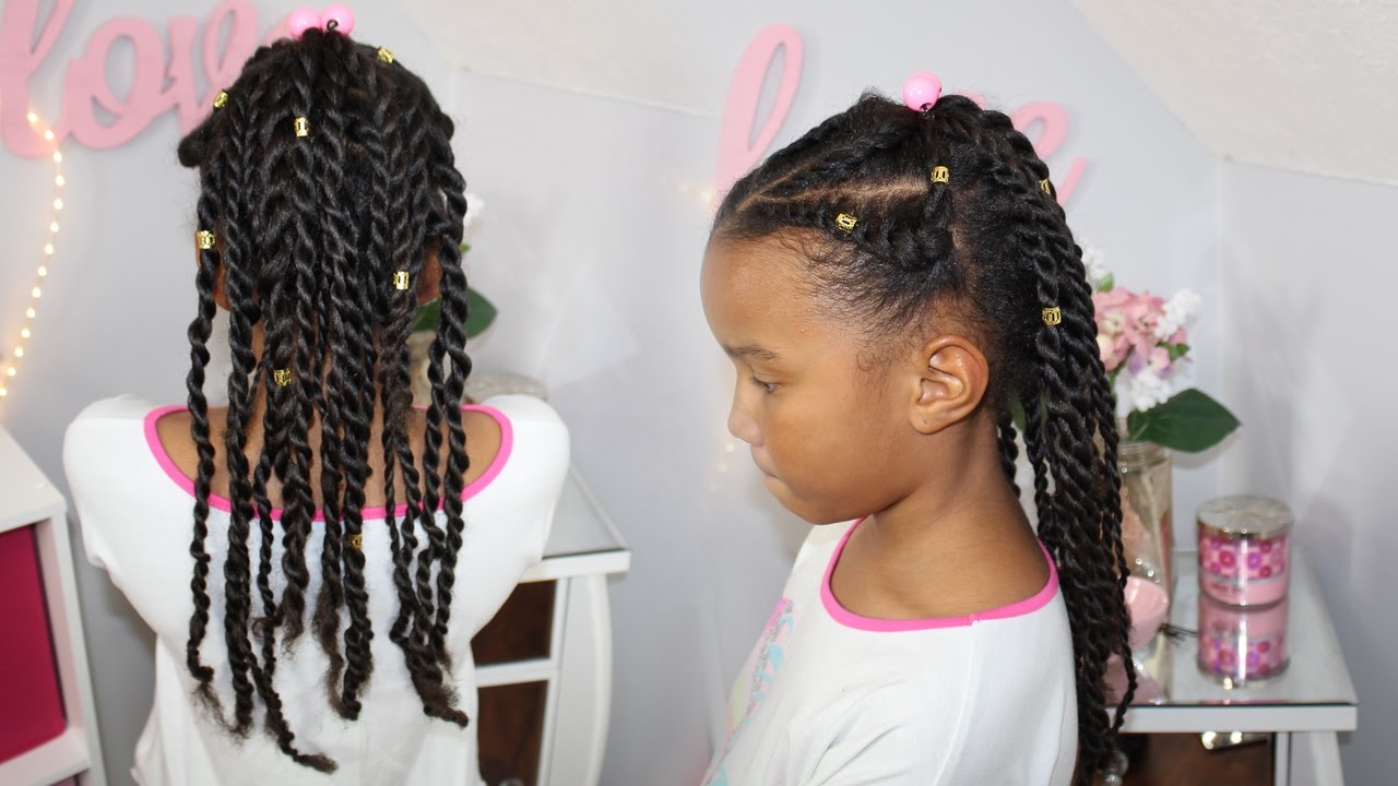 Marley Twist Inspired Style | Blow Dried Hair Little Girls Hairstyle ...