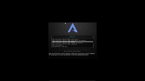 ArcoLinux : 2197 Black screen after installation - choose the right line when installing - Nvidia