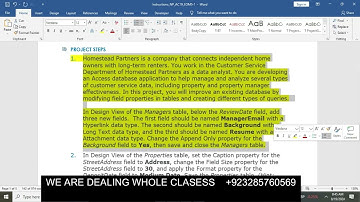 Access Module 5 End of Module Project 1 | New Perspectives Access 2019 | Homestead Partners
