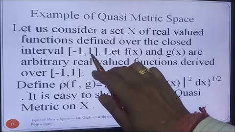 Types of Metric Space by Dr. Omkar Lal Shrivastava
