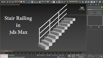 stair railing in 3ds max | staircase with railing in 3d max | railing in 3d max