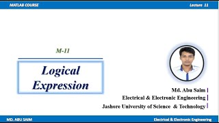 MATLAB Bangla Tutorial || M-11 ||  Logical expression