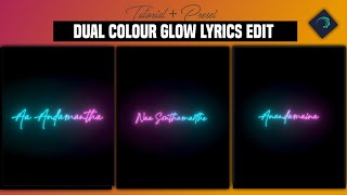 Dual Colour Glowing Lyrics Video Editing In Alight Motion | Alight motion trending lyrics in telugu
