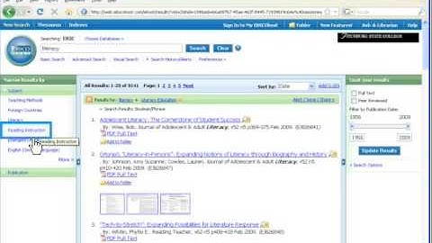 ERIC from EBSCOHost demo
