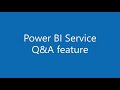 Power BI Service | Q&amp;A feature | Power BI tutorial
