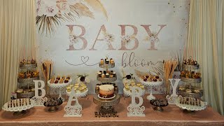 Baby Shower/Baby in Bloom Theme w/Chiara Wall Photo Backdrop