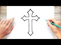 How to draw a cross step by step