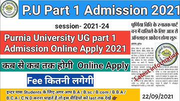UG part 1 Online Application form Apply 2021