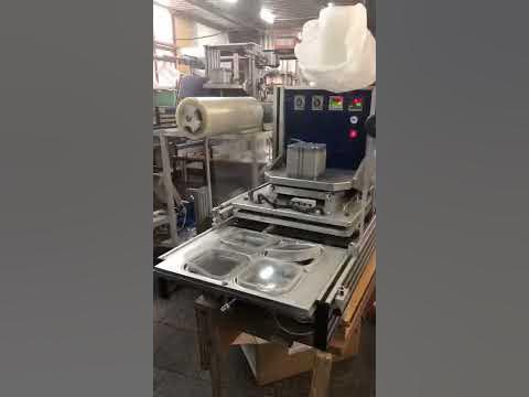 Полуавтоматический запайщик лотков и контейнеров с газом и обрезкой ...