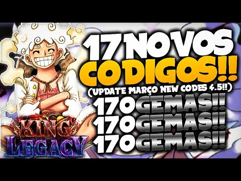 REVELEI!! 15 NOVOS *EXCLUSIVOS* CODES SECRETOS PARA COMEÇA no KING LEGACY e  FRUTA GOLD GRÁTIS!! 