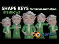 Make easy facial animations with shape keys in blender. pt2- EYE BROWS
