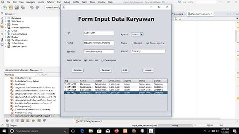 MEMBUAT PROGRAM APLIKASI CRUD DATABASE KEPEGAWAIAN DENGAN  JAVA MYSQL DAN NETBEANS