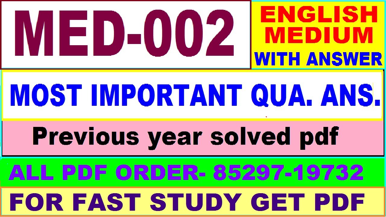 med 002 important questions / med 2 previous year question paper in