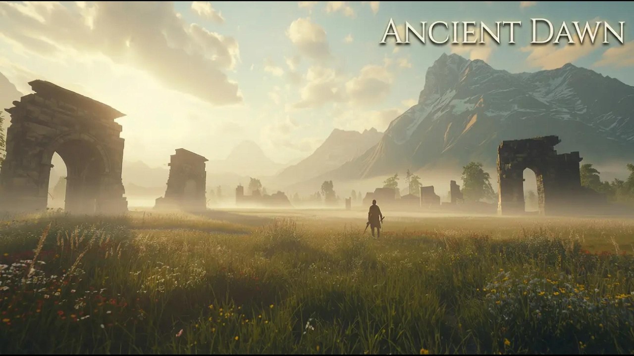 Ancient Ruins at Dawn Ambience 🌄  Fantasy Music for Relaxing, Focus & Sleep