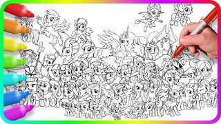 BIGGEST Coloring Pages MY LITTLE PONY. How to color My Little Pony. MLP. Easy Drawing Tutorial Art