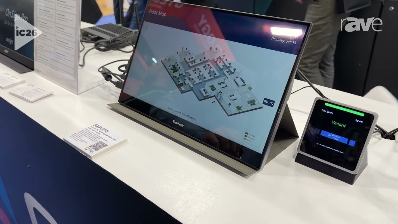 InfoComm 2026: Qbic Technology Exhibits TD-0360 Desk Booking Device and BXP-350 Digital Signage