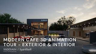 3D Tour Animation Modern Cafe & Car Wash | Exterior - Interior @ssdesain1643