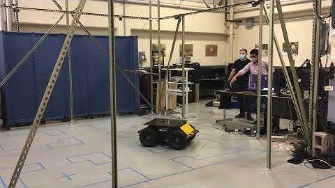 AR Drone landing on moving Husky Leap Motion