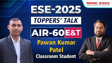 UPSC ESE 2025 Results | AIR 60 E&T – Pawan Kumar Patel | ESE Toppers