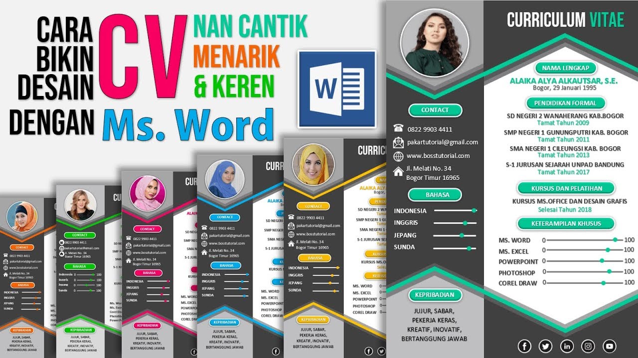 Contoh Cara Buat Cv Lamaran Kerja Dengan Microsoft Word Youtube