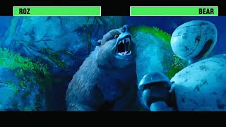 Wild Robot The Bear And Roz Scene With Healthbars