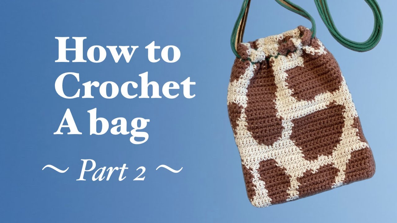 かぎ針編み】可愛いアニマル柄バックの作り方🐮♡/How to crochet