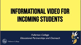 Informational Video for Incoming Students 2021-2022 (FC Programs and Services)