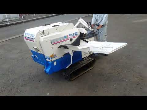 ハービースター　脱穀機　自動脱こく機 ハーベスタで脱穀 - YouTube