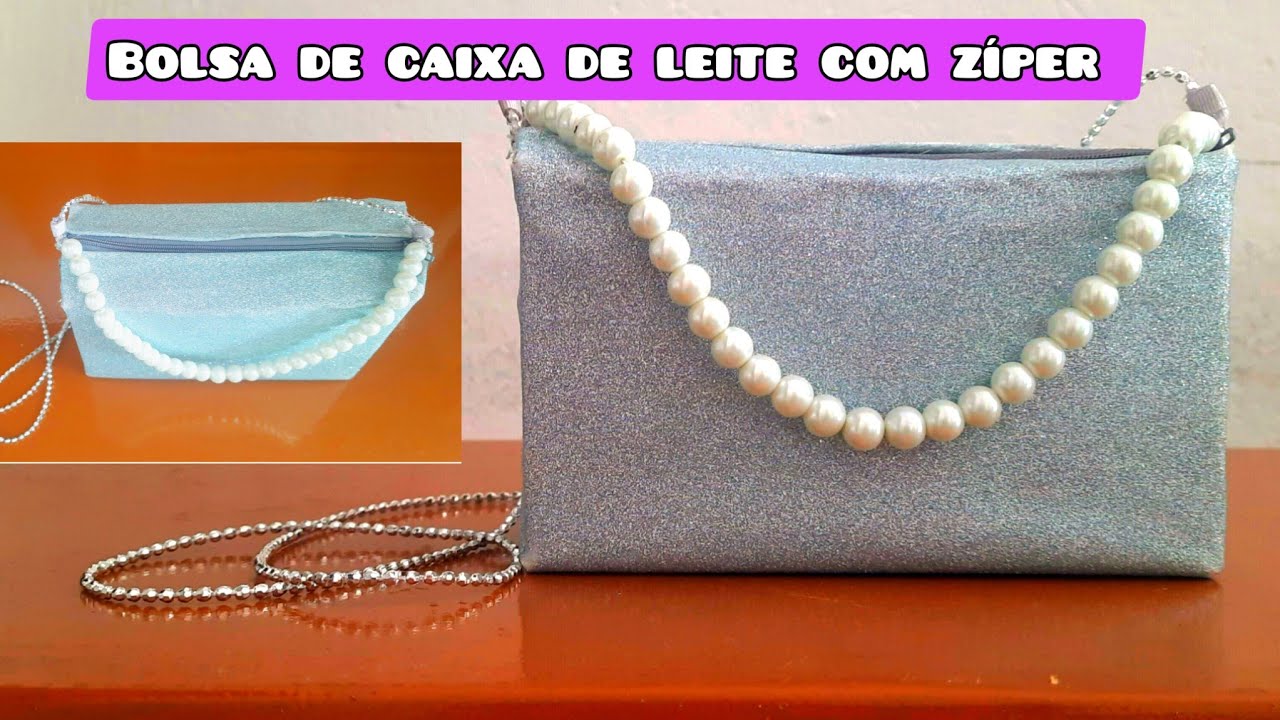 COMO FAZER BOLSA DE CAIXA DE LEITE COM ZÍPER
