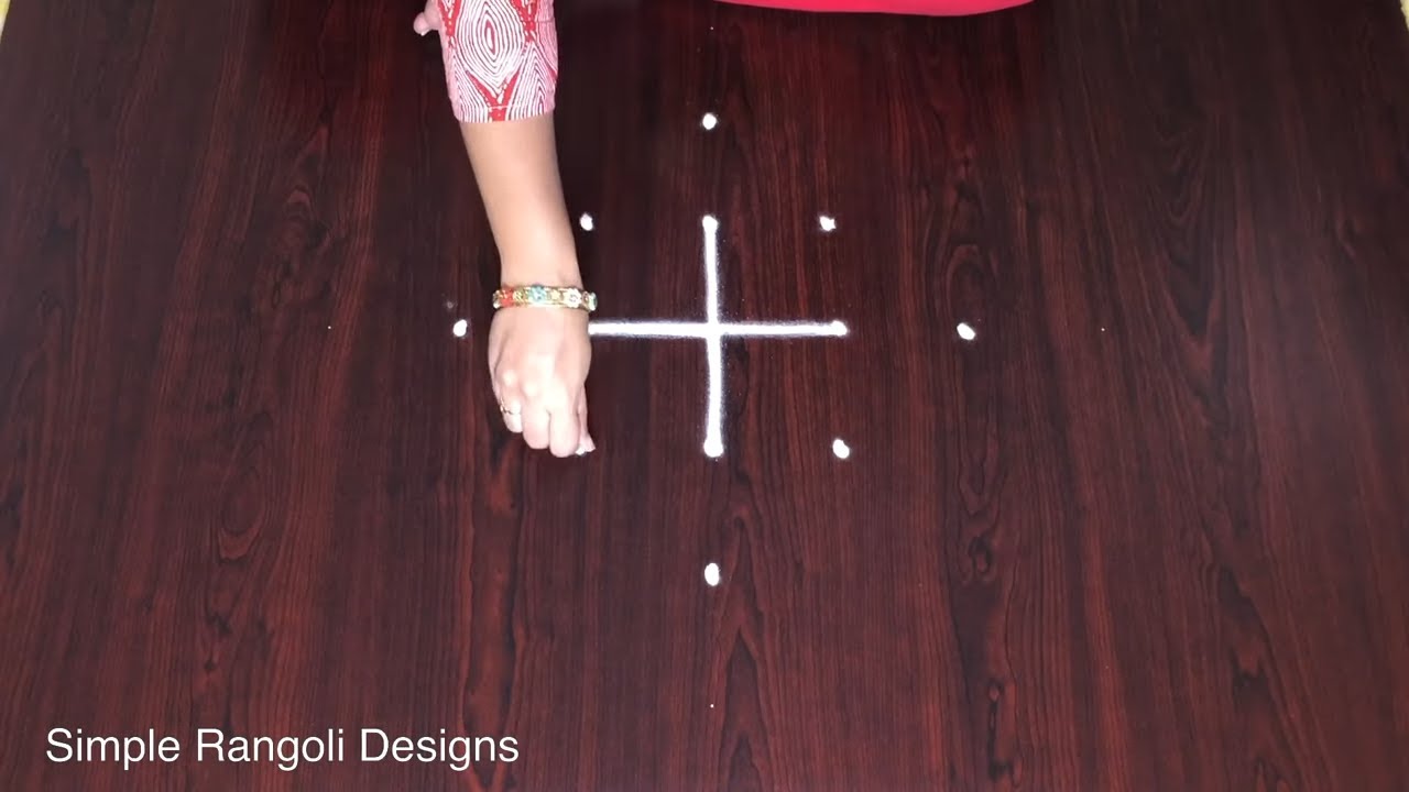 Very Small Rangoli With 5×1 Dots