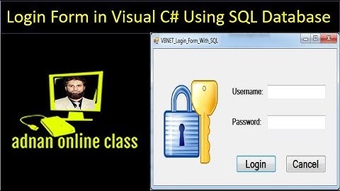 how to create a login page in Visual c# with sql server step by step in Urdu hindi